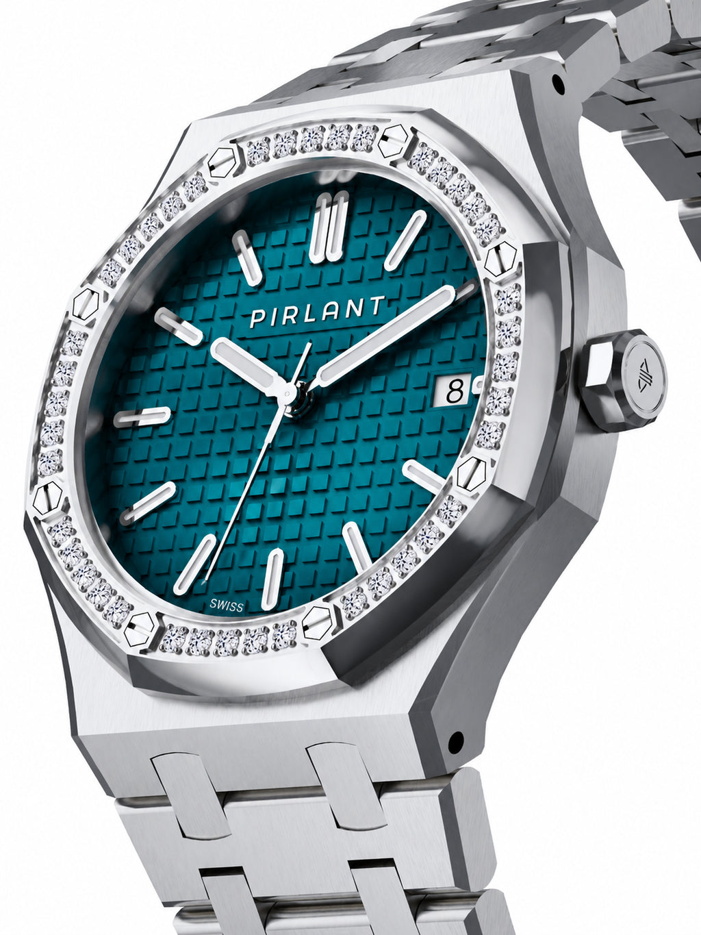 PIRLANT SBL04-1-PT Teal Dial Women's Classic Quartz Watch – 34 mm