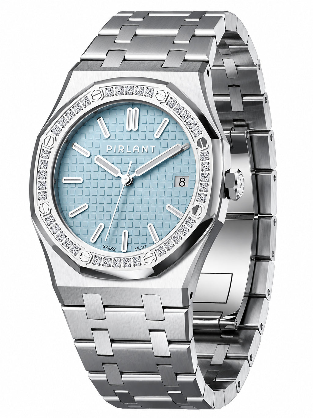 PIRLANT SBL04-1-BU Ice Blue Dial Women's Classic Quartz Watch – 34 mm