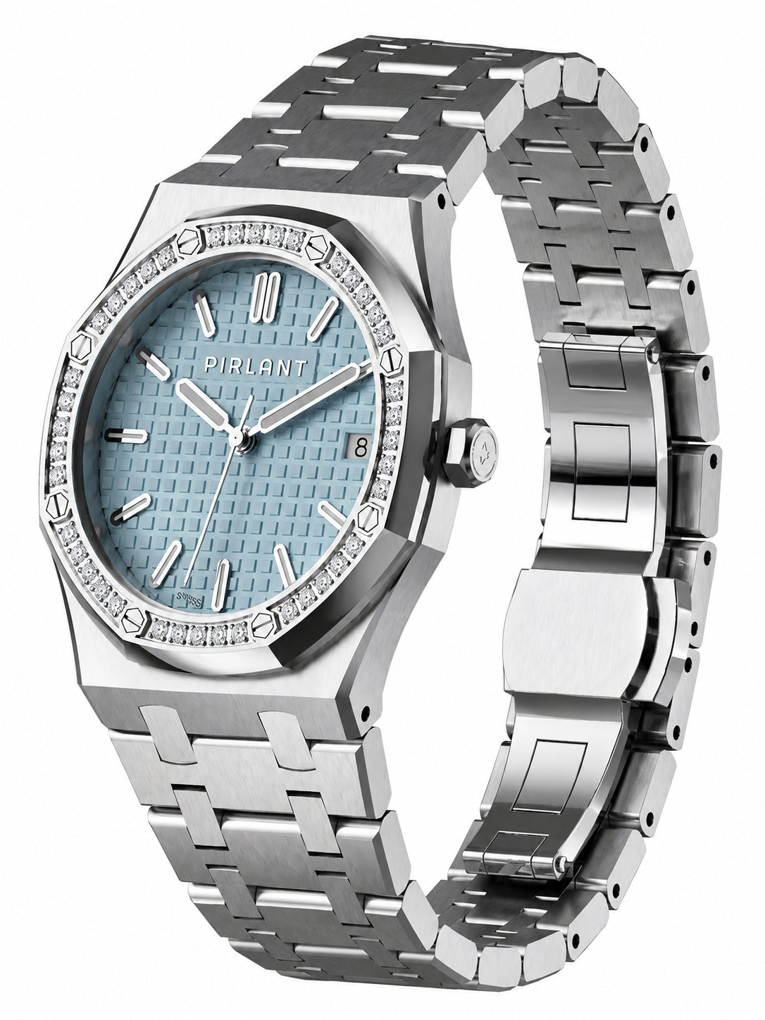 PIRLANT SBL04-1-BU Ice Blue Dial Women's Classic Quartz Watch – 34 mm