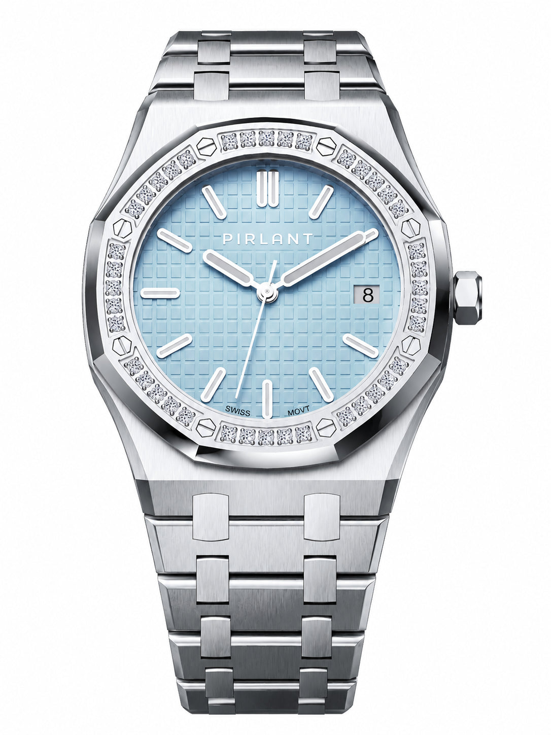 PIRLANT SBL04-1-BU Ice Blue Dial Women's Classic Quartz Watch – 34 mm
