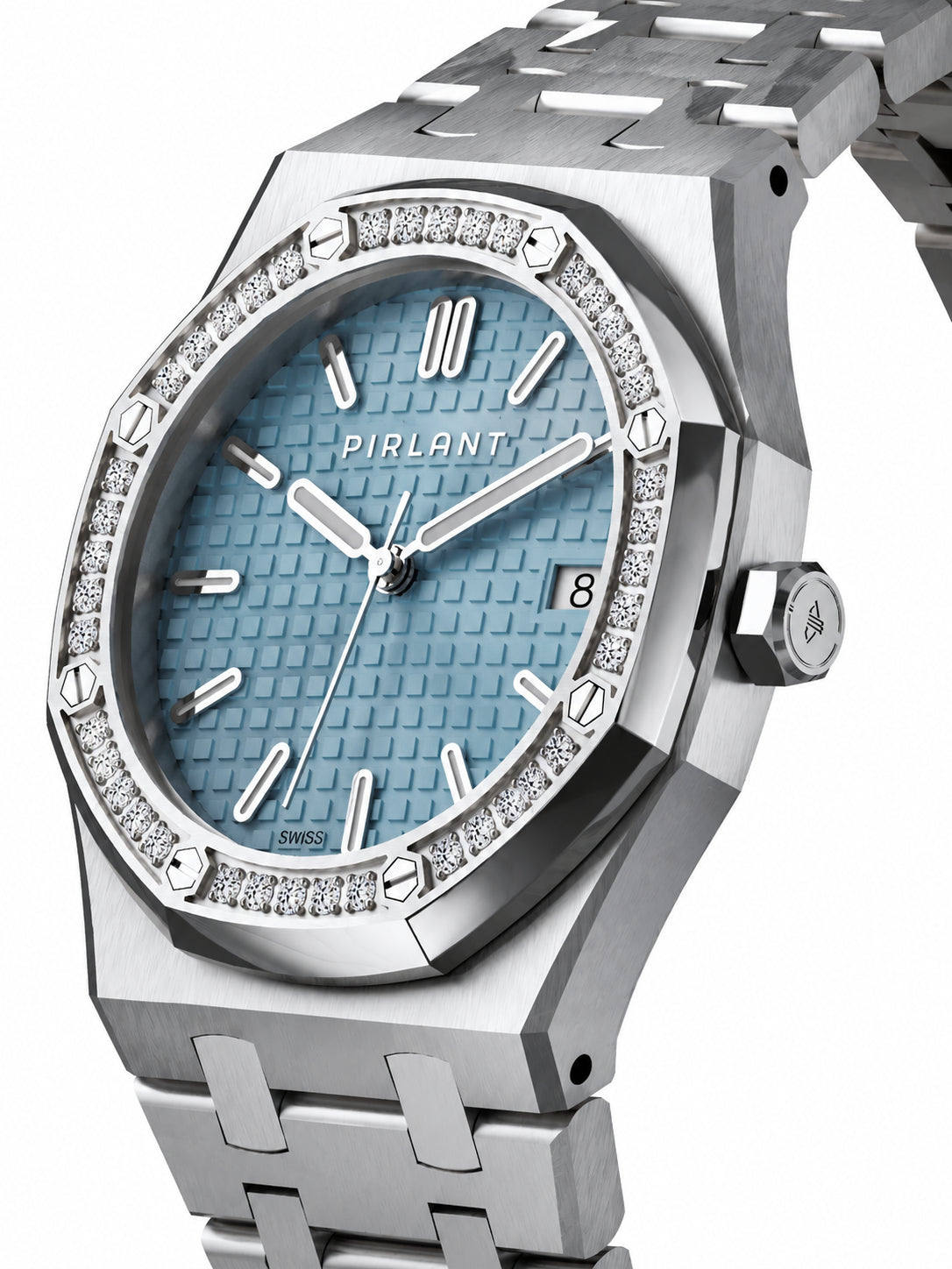 PIRLANT SBL04-1-BU Ice Blue Dial Women's Classic Quartz Watch – 34 mm
