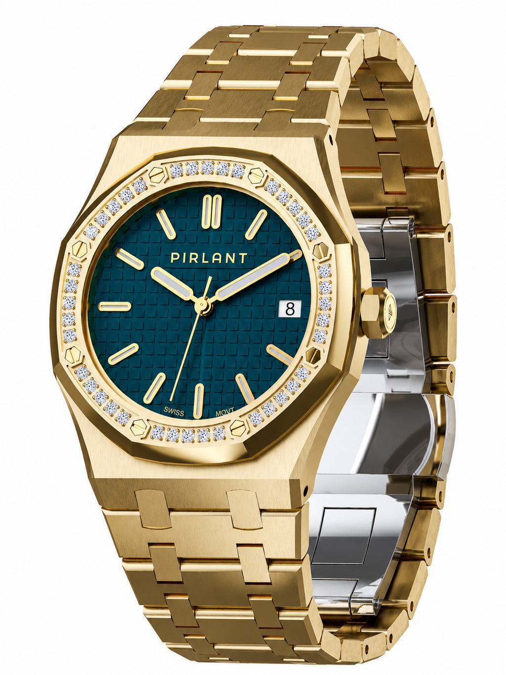 PIRLANT SBL04-2-PT Teal Dial Women's Classic Quartz Watch – 34 mm