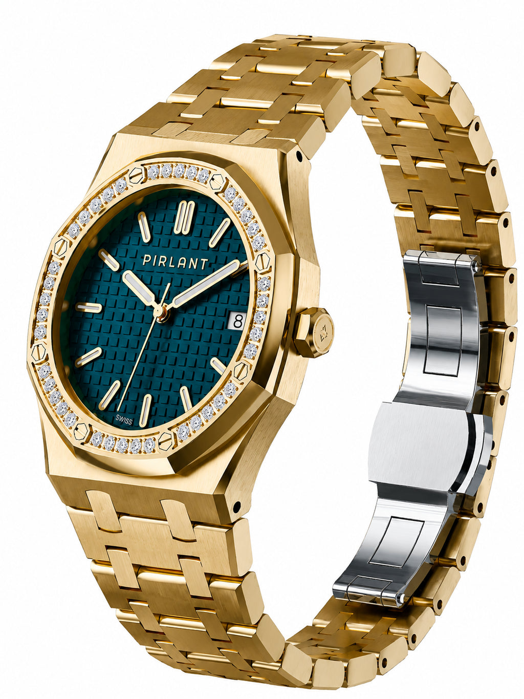 PIRLANT SBL04-2-PT Teal Dial Women's Classic Quartz Watch – 34 mm