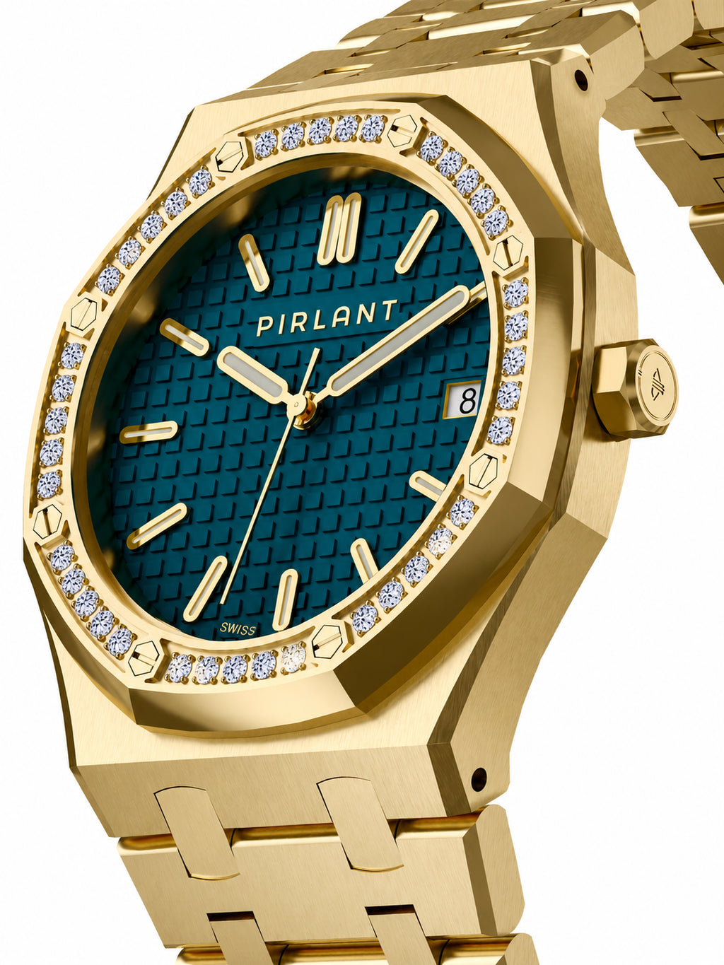 PIRLANT SBL04-2-PT Teal Dial Women's Classic Quartz Watch – 34 mm