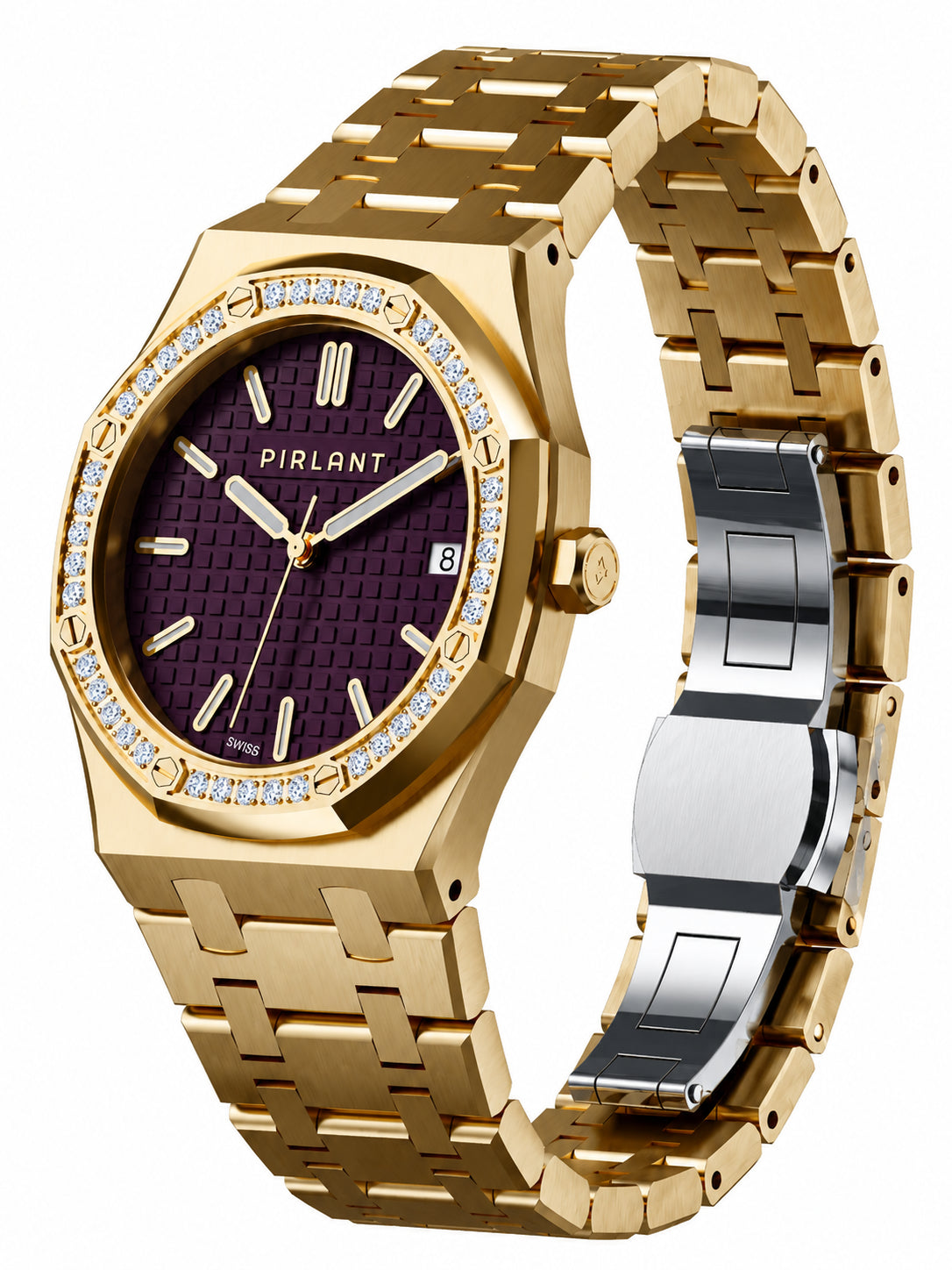 PIRLANT SBL04-2-MO Purple Dial Women's Classic Quartz Watch – 34 mm
