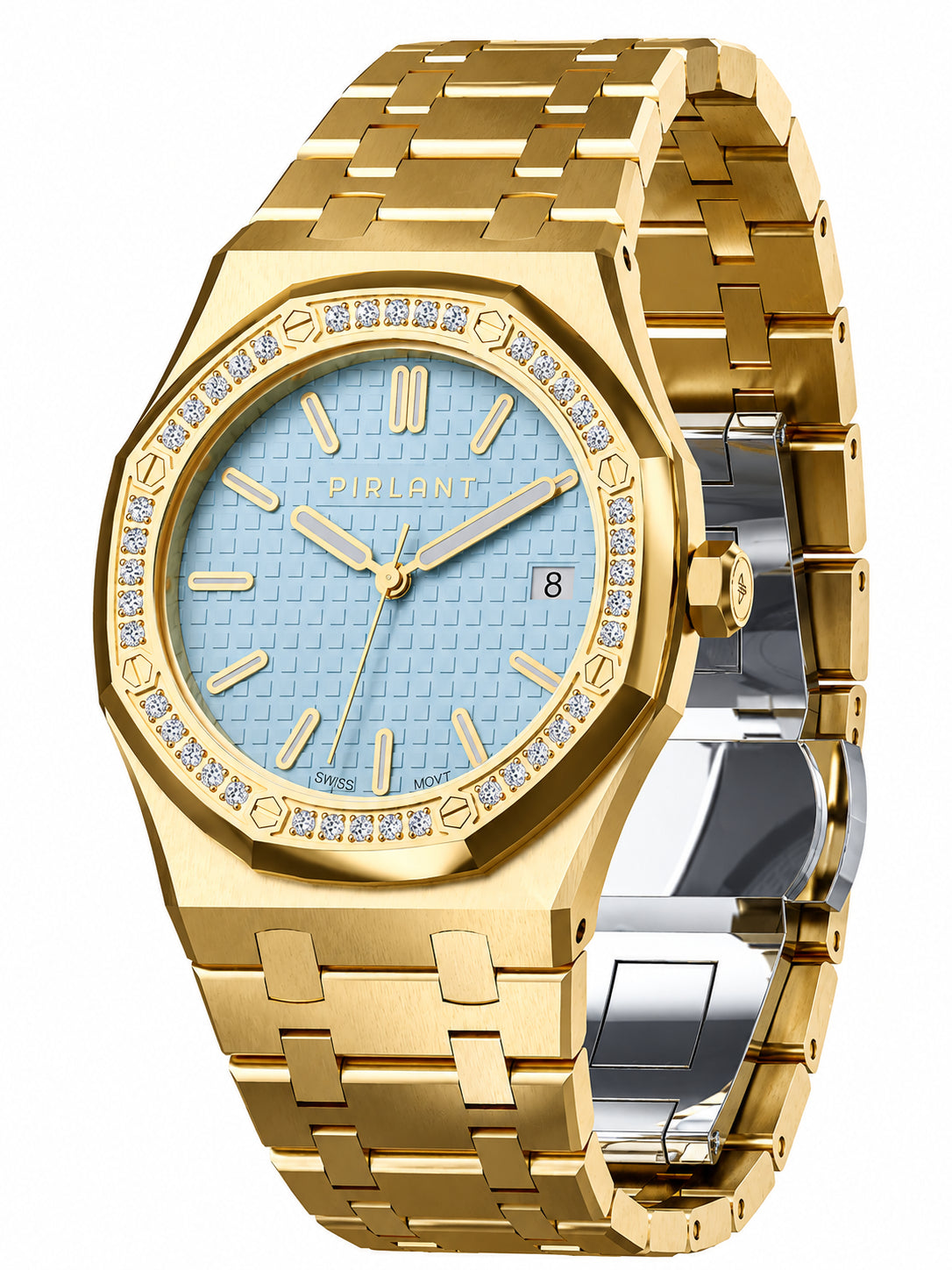 PIRLANT SBL04-2-BU Ice Blue Dial Women's Classic Quartz Watch – 34 mm