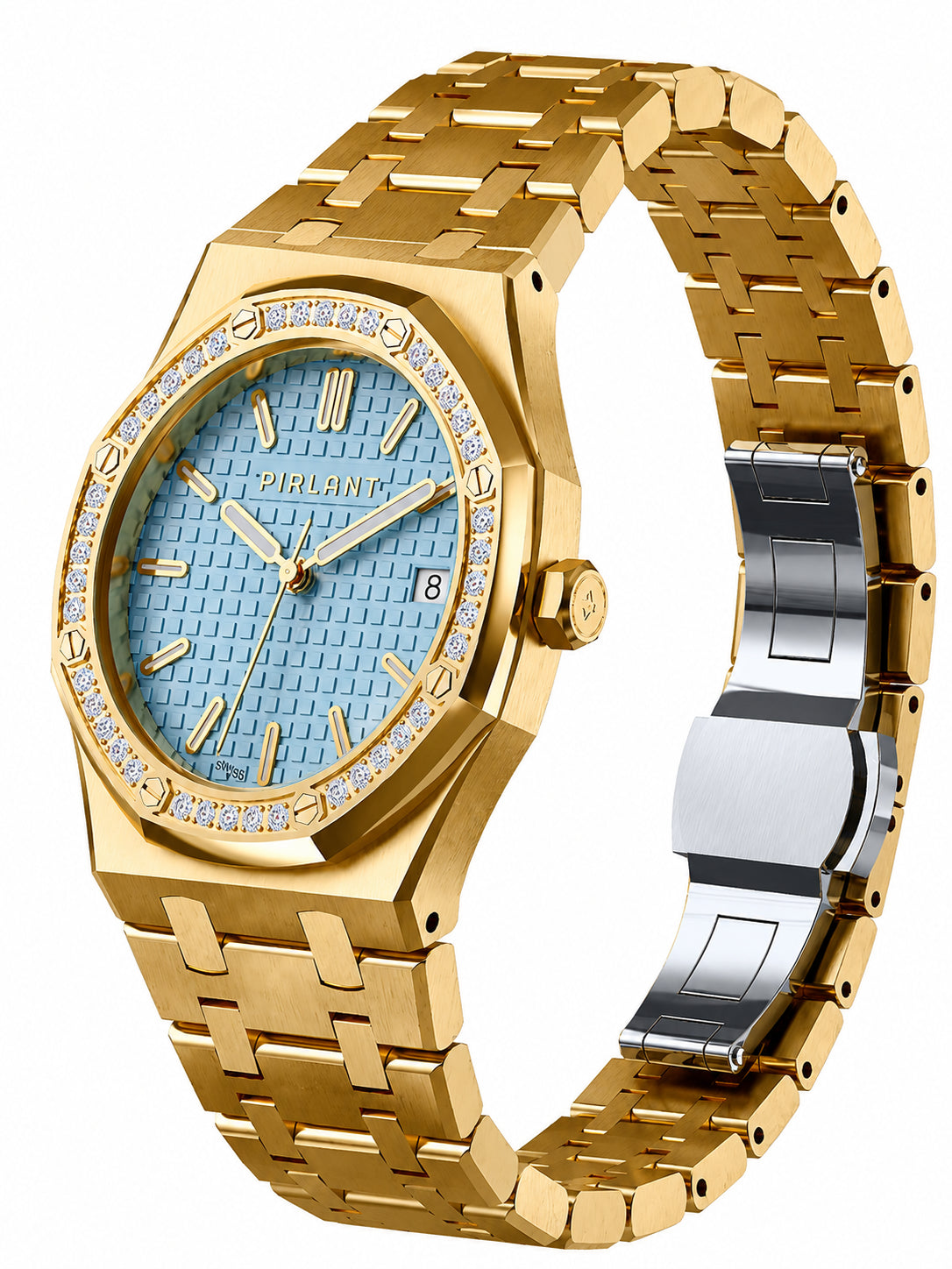 PIRLANT SBL04-2-BU Ice Blue Dial Women's Classic Quartz Watch – 34 mm