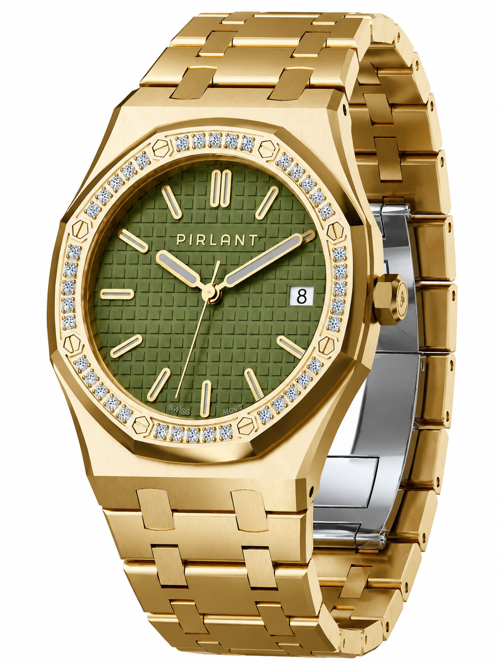 PIRLANT SBL04-2-YE Green Dial Women's Classic Quartz Watch – 34 mm