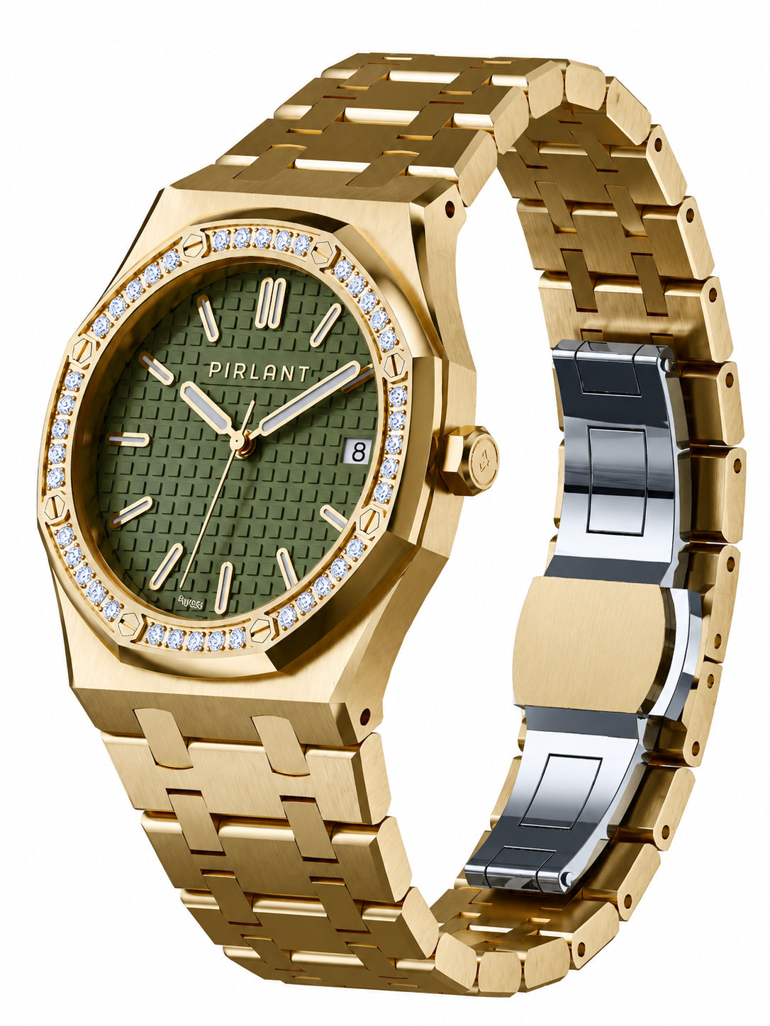 PIRLANT SBL04-2-YE Green Dial Women's Classic Quartz Watch – 34 mm