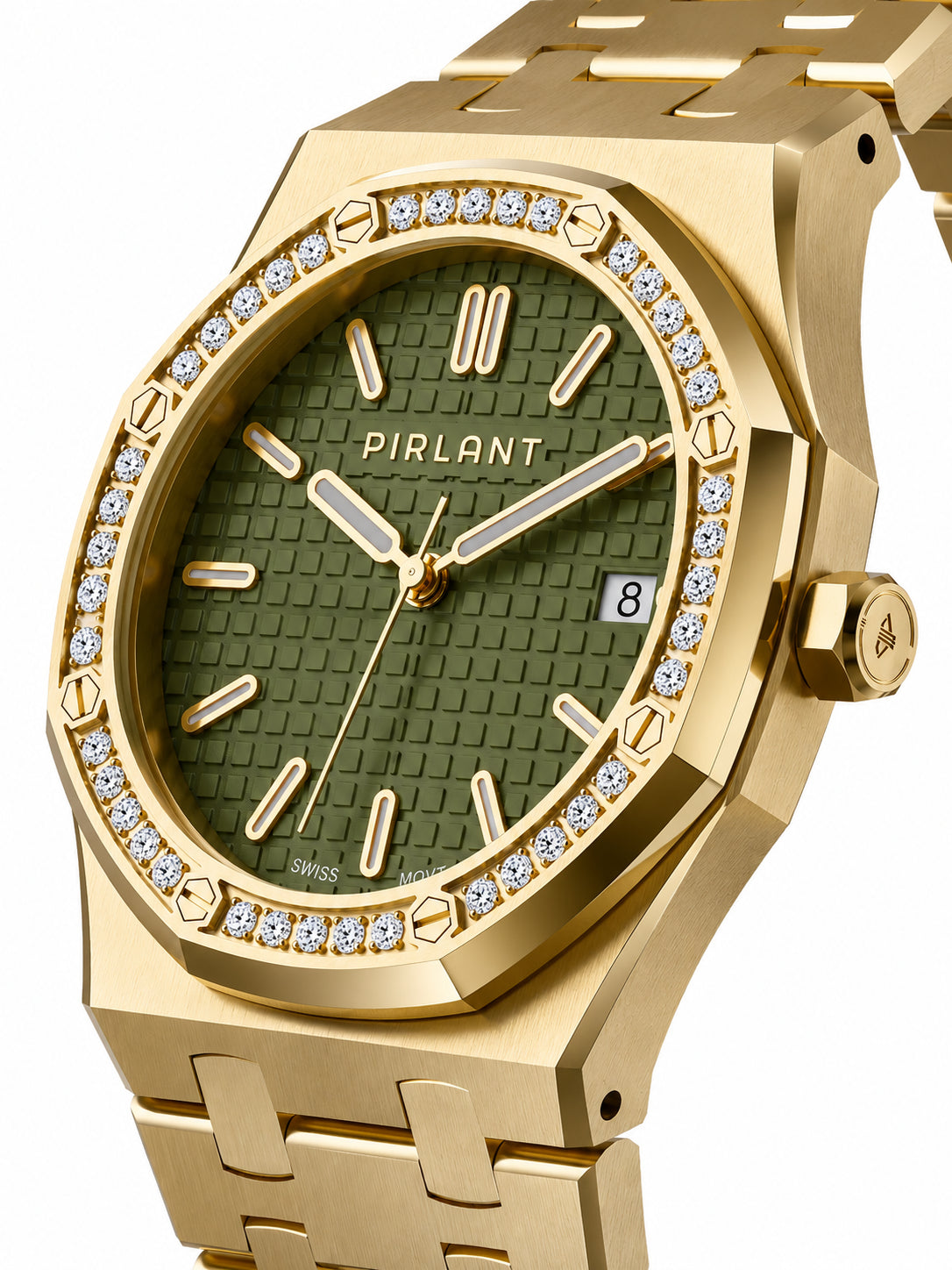 PIRLANT SBL04-2-YE Green Dial Women's Classic Quartz Watch – 34 mm