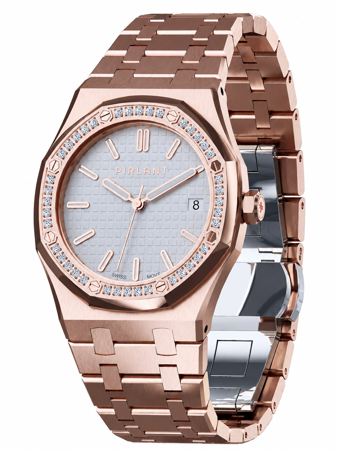 PIRLANT SBL04-3-BE White Dial Women's Classic Quartz Watch – 34 mm