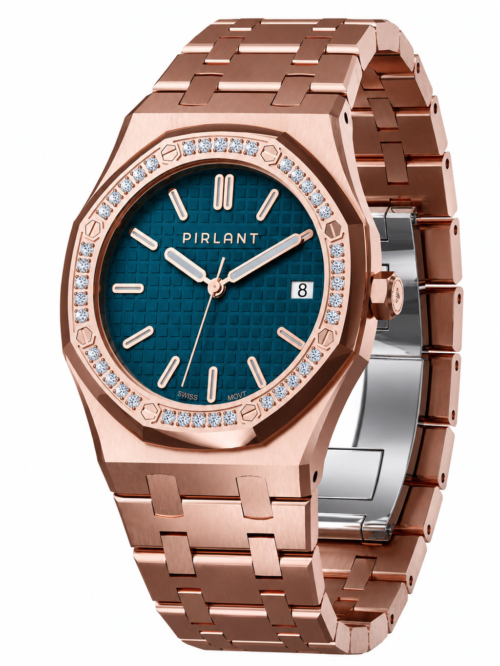 PIRLANT SBL04-3-PT Teal Dial Women's Classic Quartz Watch – 34 mm
