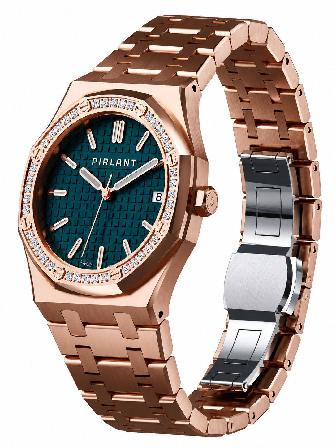PIRLANT SBL04-3-PT Teal Dial Women's Classic Quartz Watch – 34 mm