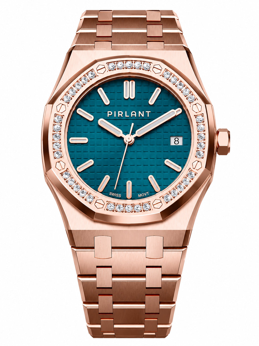 PIRLANT SBL04-3-PT Teal Dial Women's Classic Quartz Watch – 34 mm