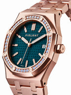 PIRLANT SBL04-3-PT Teal Dial Women's Classic Quartz Watch – 34 mm