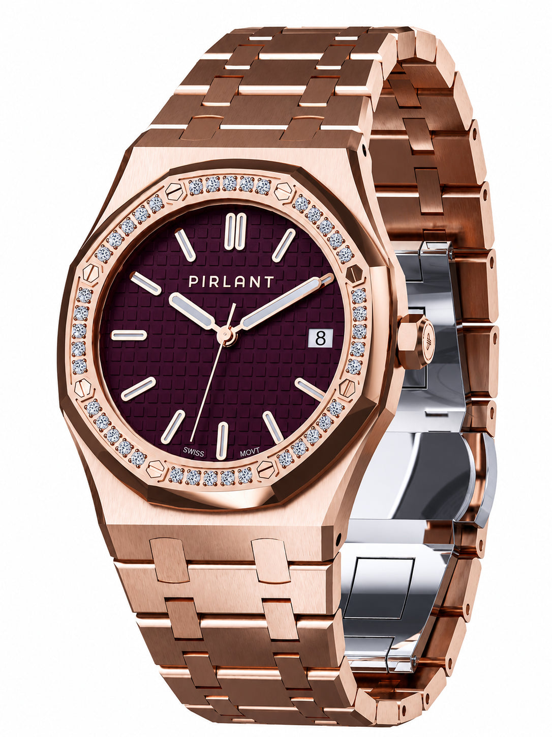 PIRLANT SBL04-3-MO Purple Dial Women's Classic Quartz Watch – 34 mm