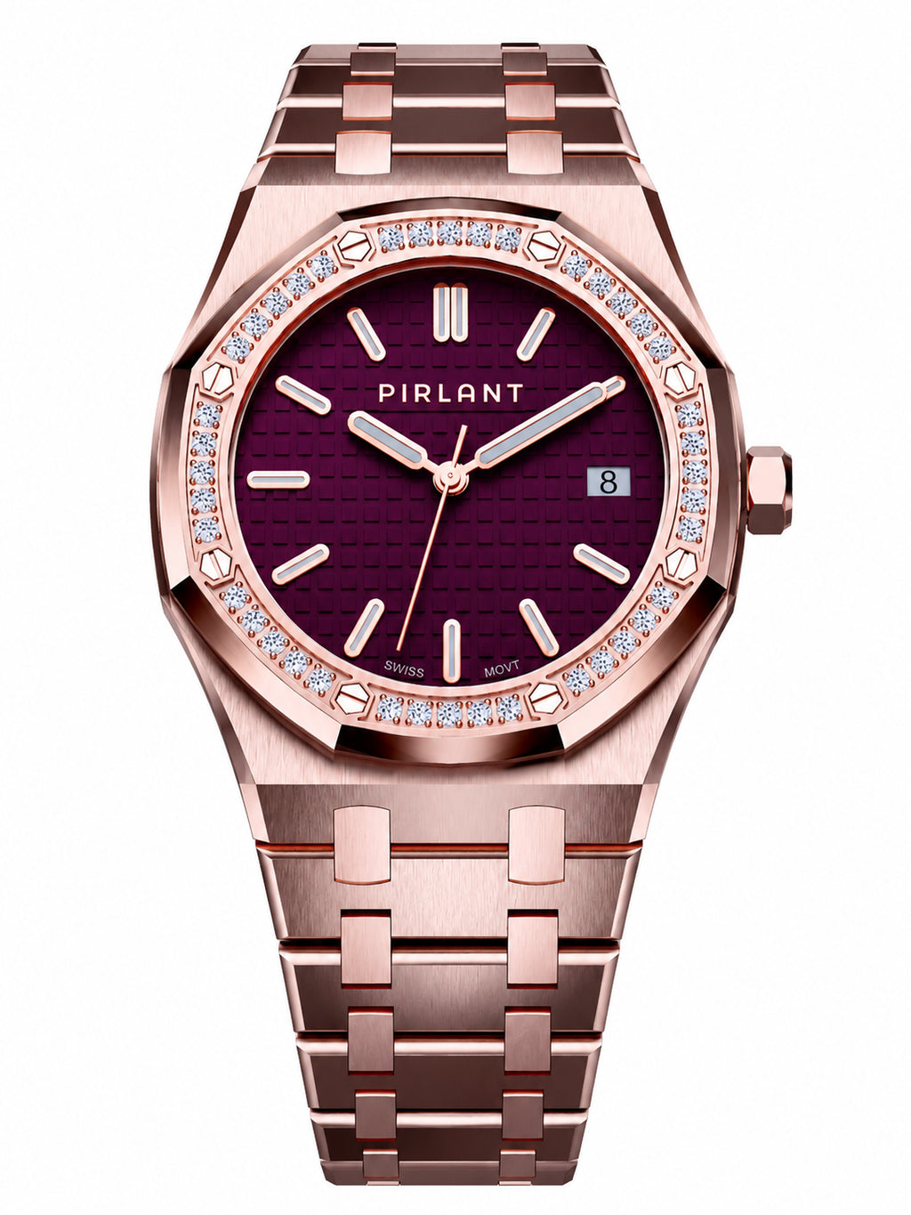 PIRLANT SBL04-3-MO Purple Dial Women's Classic Quartz Watch – 34 mm