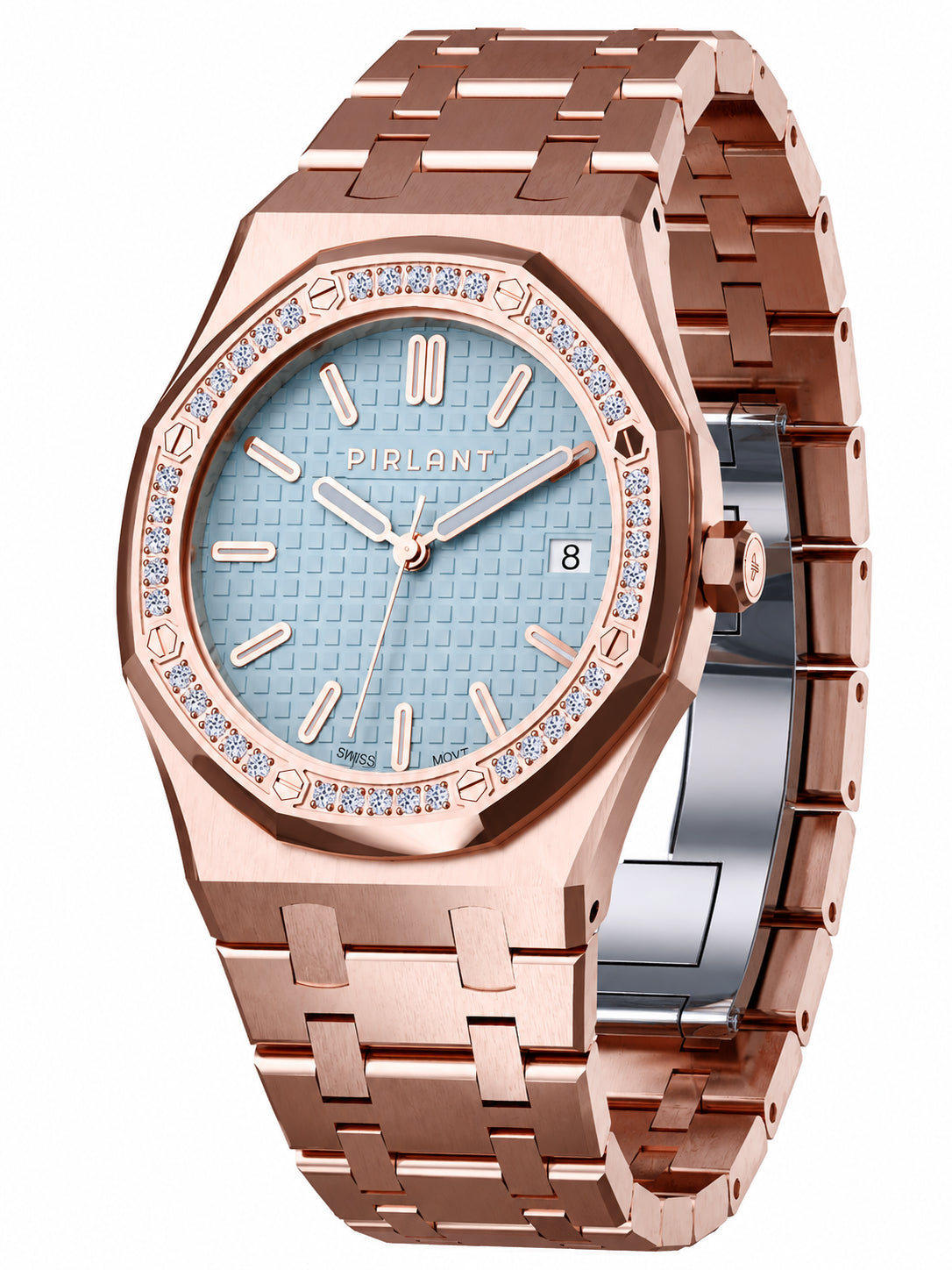 PIRLANT SBL04-3-BU Ice Blue Dial Women's Classic Quartz Watch – 34 mm