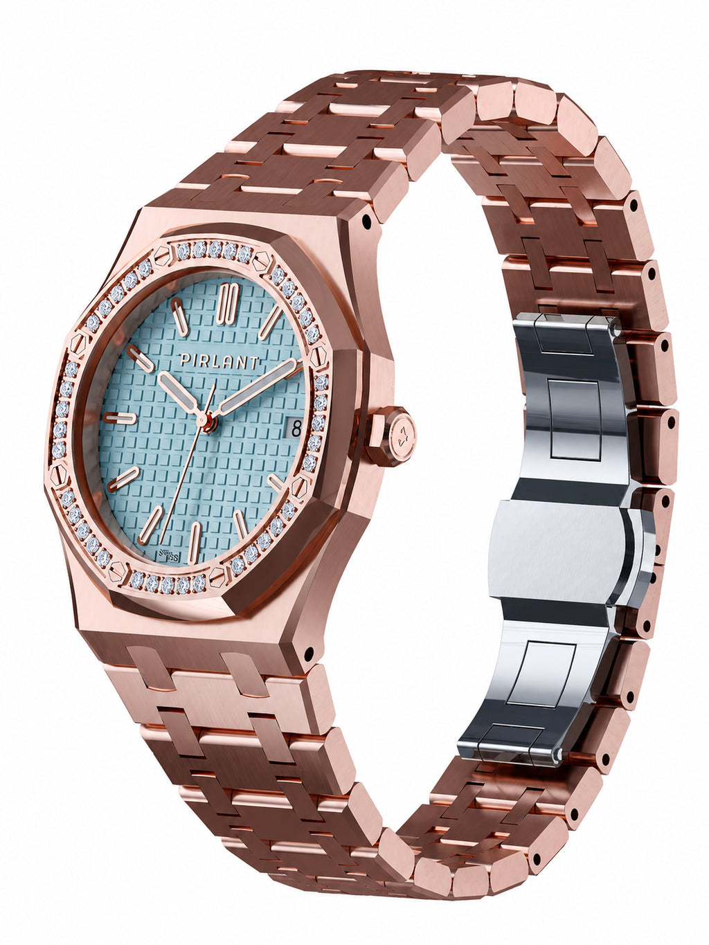PIRLANT SBL04-3-BU Ice Blue Dial Women's Classic Quartz Watch – 34 mm
