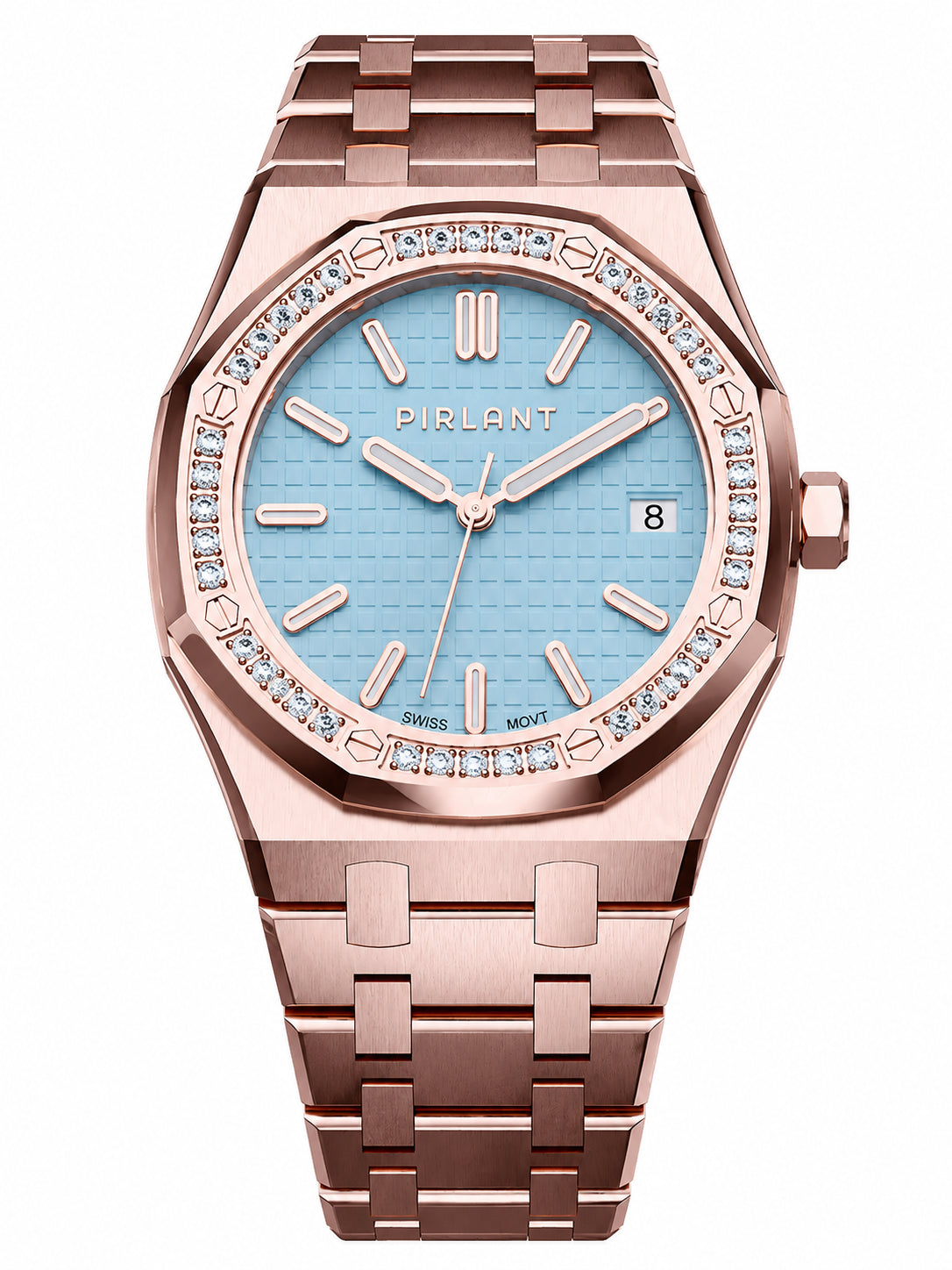 PIRLANT SBL04-3-BU Ice Blue Dial Women's Classic Quartz Watch – 34 mm