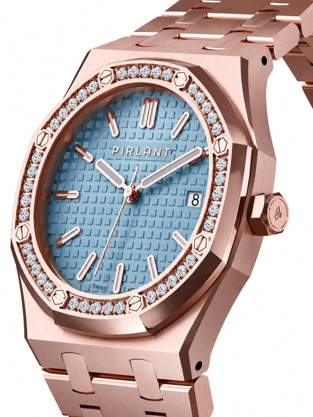PIRLANT SBL04-3-BU Ice Blue Dial Women's Classic Quartz Watch – 34 mm