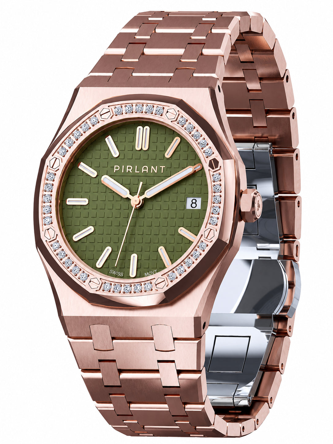 PIRLANT SBL04-3-YE Green Dial Women's Classic Quartz Watch – 34 mm