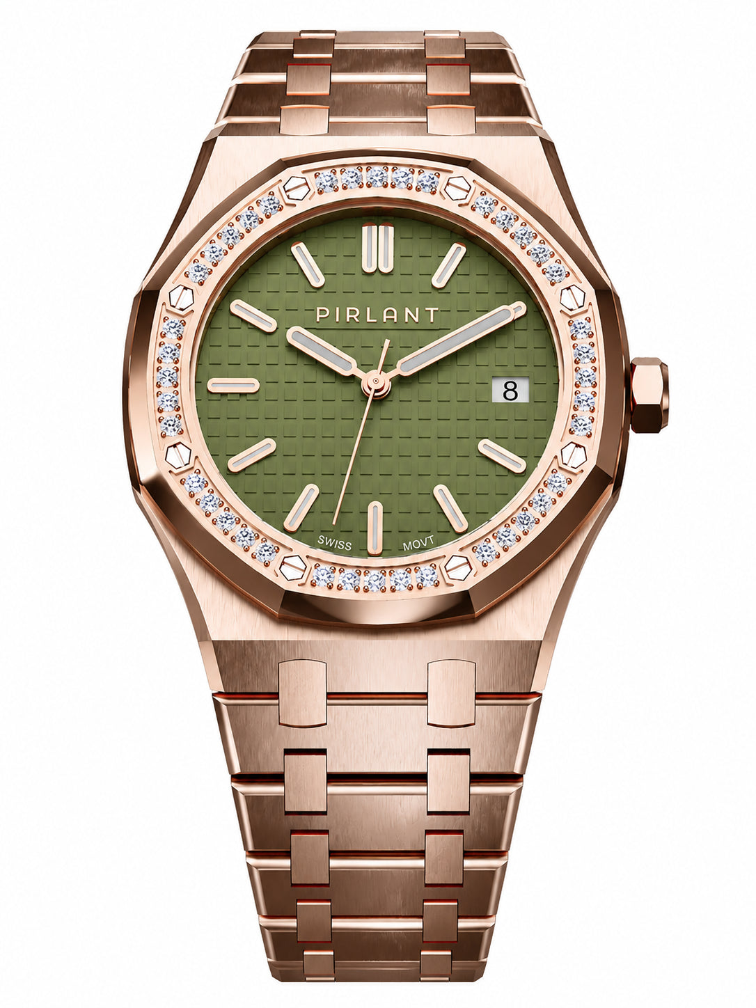 PIRLANT SBL04-3-YE Green Dial Women's Classic Quartz Watch – 34 mm