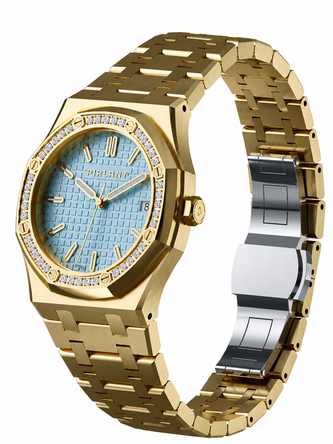 PIRLANT SBL04-4-BU Ice Blue Dial Women's Classic Quartz Watch – 34 mm