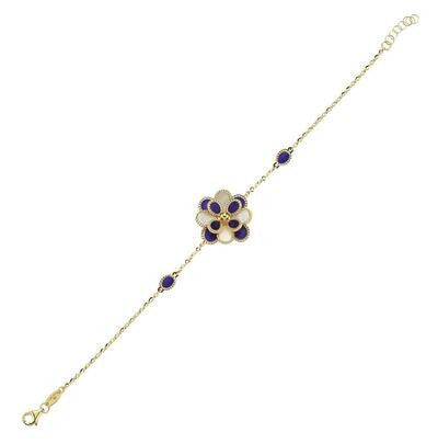 White Mother-of-Pearl Enamel Gold Bracelet Secondary image