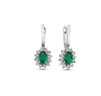 1.45 Carat Diamond Emerald Earrings