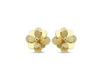 Yellow Floral Italian Gold Earrings