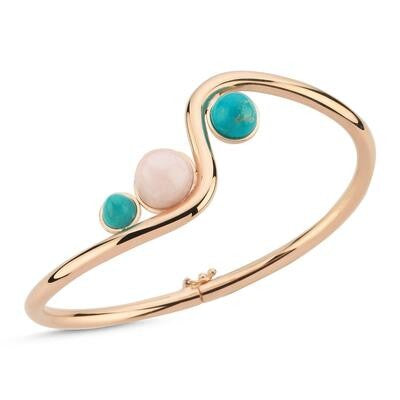 Rose Opal Turquoise Stone-Set Gold Bracelet Secondary image