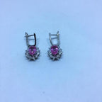 2.24 Carat Diamond Pink Topaz Earrings