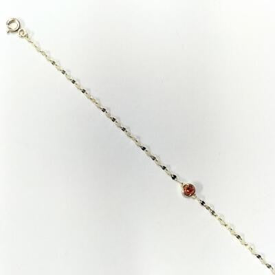 Round Red Stone-Set Gold Bracelet Secondary image