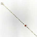 Round Red Stone-Set Gold Bracelet