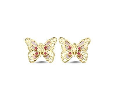 Butterfly Italian Gold Earrings Secondary image