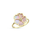 Pink Mother-of-Pearl Floral Italian Gold Ring