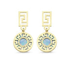 Turquoise Mother-of-Pearl Modern Geo Gold Earrings