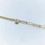 14K Heart Paperclip Chain Gold Bracelet