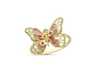 Modern Butterfly Italian Gold Ring Secondary image
