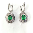 3.39 Carat Diamond Blue Topaz Earrings