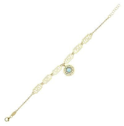 Reversible Blue White Mother-of-Pearl Gold Bracelet Secondary image