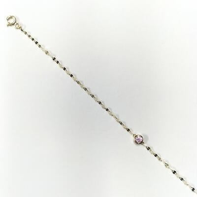 Round Pink Stone-Set Gold Bracelet Secondary image