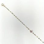 Round Pink Stone-Set Gold Bracelet