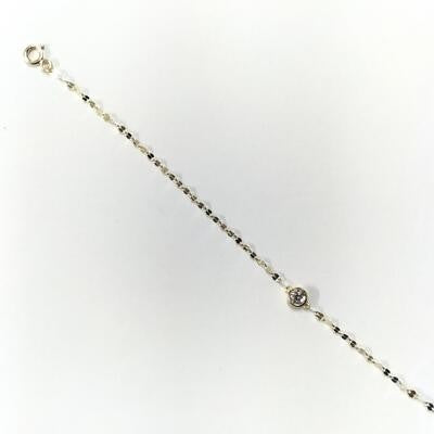 Round White Stone-Set Gold Bracelet Secondary image