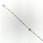 Round White Stone-Set Gold Bracelet