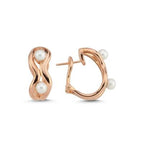 White Pearl Rose Gold Earrings