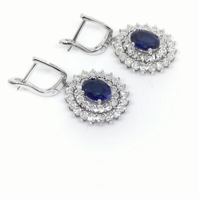 3.39 Carat Diamond Sapphire Earrings Main image