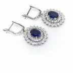 3.39 Carat Diamond Sapphire Earrings