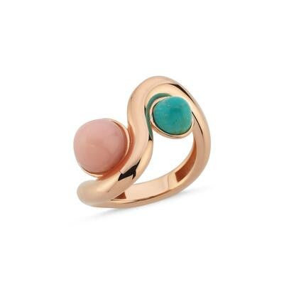 Pink Green Stone-Set Modern Rose Gold Ring Secondary image